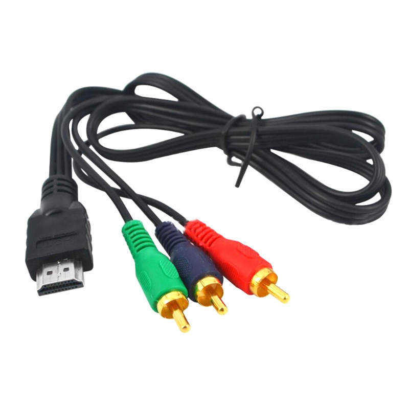 Kabel TV btsg to RCA Male to 3kabel AV RCA Male Adaptor Converter Komponen Video 1080P Cable Hitam