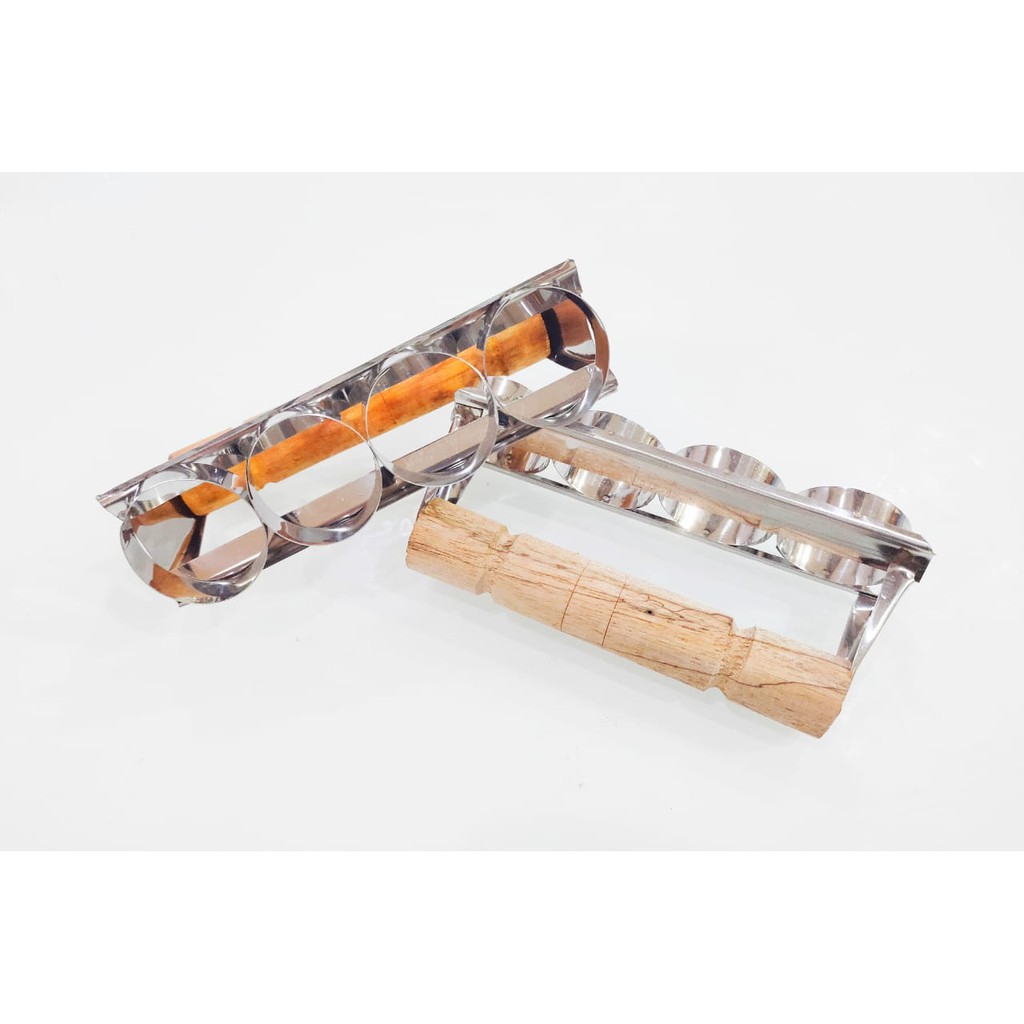 CETAKAN KUE KERING COOKIES BENTUK BULAT CUTTER CIRCLE GAGANG KAYU MURAH lokal mudah digunakan