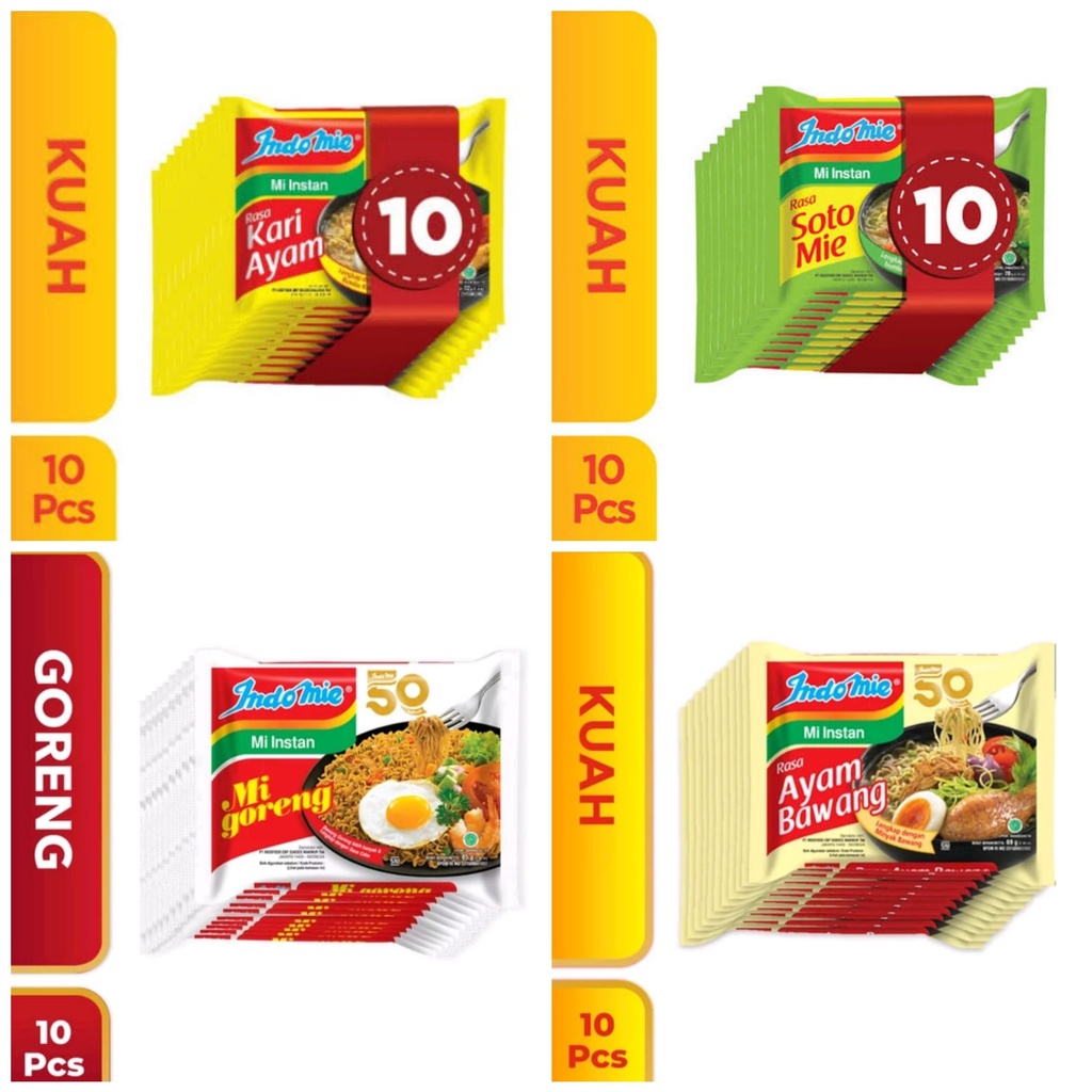 SB Collection Indomie Goreng, soto, ayam bawang, kari 10pcs