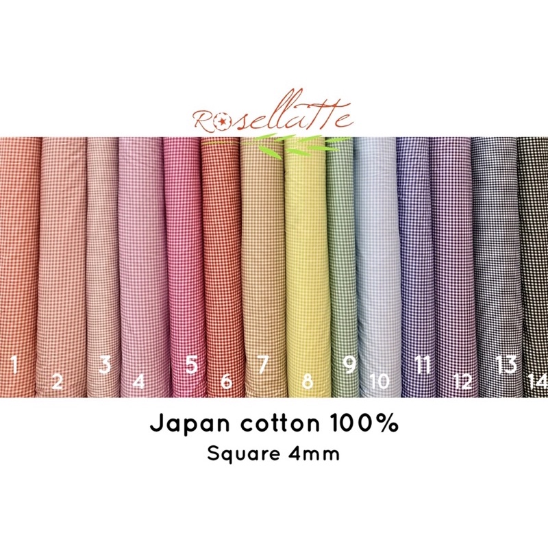 KAIN KATUN JEPANG MOTIF KOTAK KOTAK