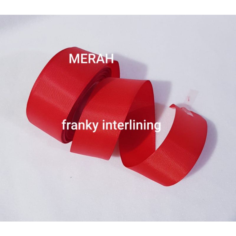 

PITA GROSSGRAIN POLYESTER LEBAR 4CM HARGA PER ROLL ISI 20 METER