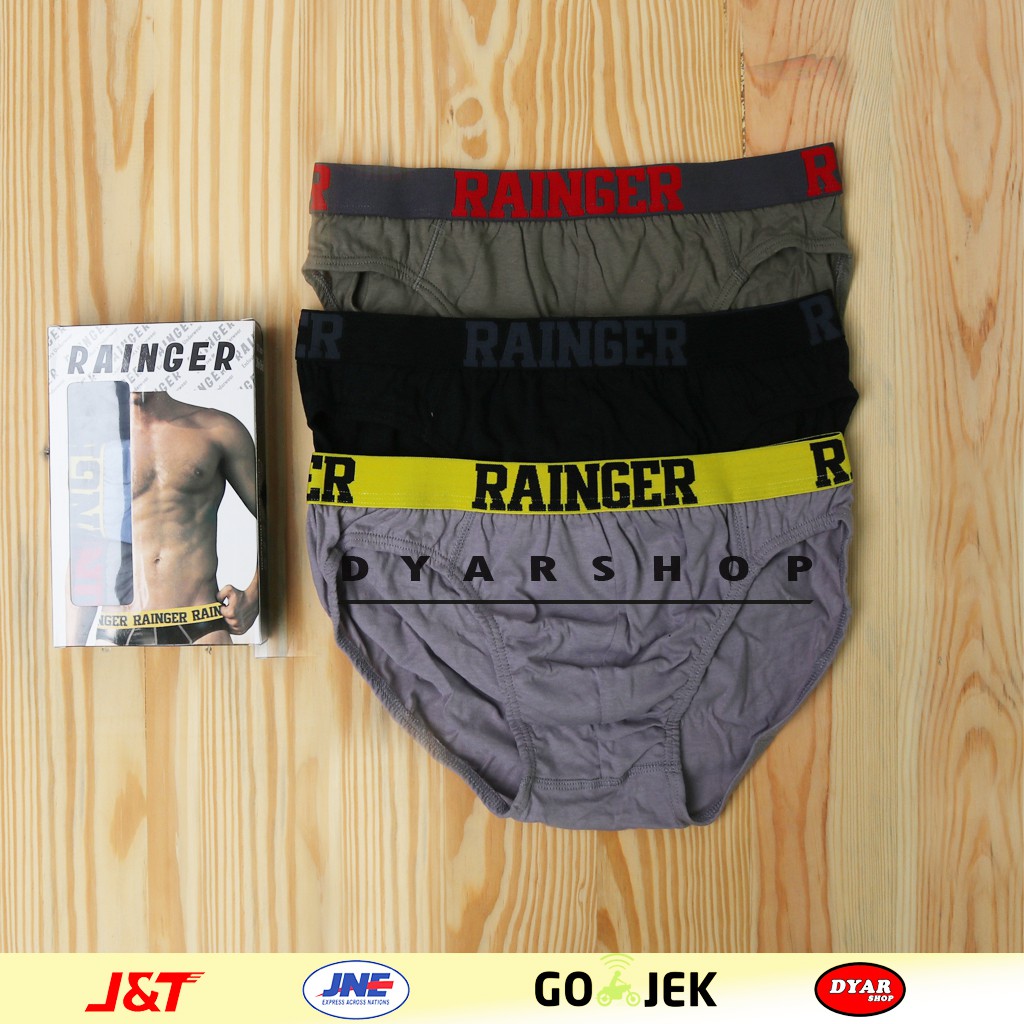 3 pc - Celana dalam pria  RAINGER RG 004 / CD Karet Boxer tebal