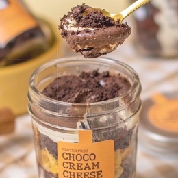 

Gluten Free Choco Cream Cheese Dessert Jar | Healthy, Less Sugar - Tanpa Dry Ice