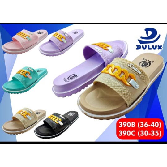 Sandal Selop Wanita Motif Rantai Dulux , Bahan Karet