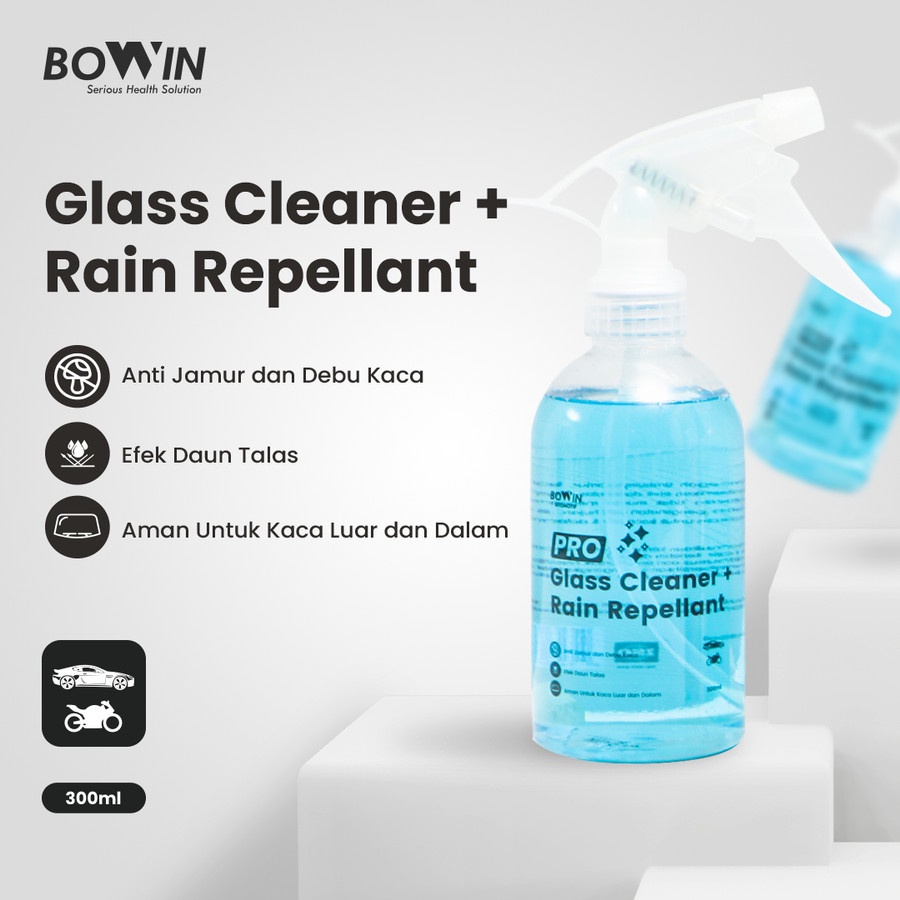 BOWIN Glass Cleaner &amp; Rain Repellant 300mL (Pembersih Kaca, Anti Jamur &amp; Air)