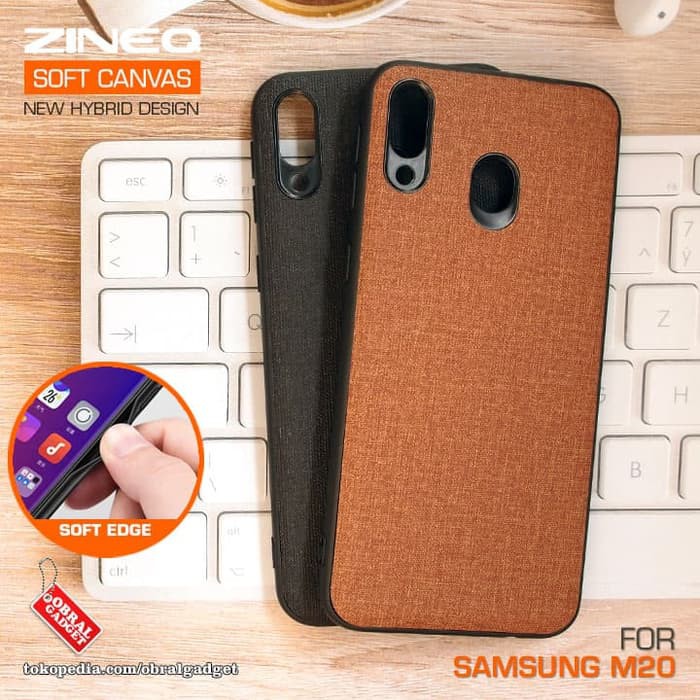 Soft Canvas Case Samsung M20 Softcase Hard Casing Cover Silikon Jelly