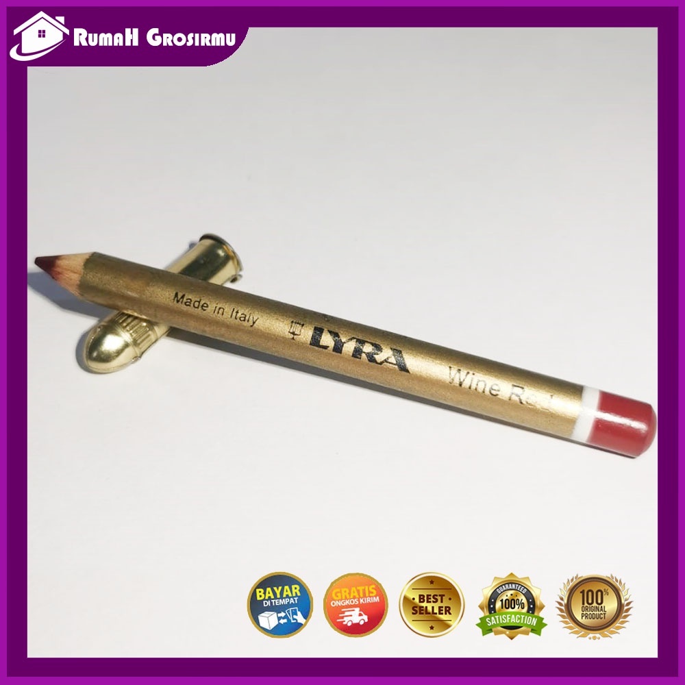 pensil alis lyra made in italy warna merah wine red