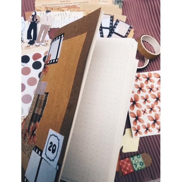 

[KODE PRODUK KDS7P6396] Journal kit lengkap journaling kit vintage untuk bullet journaling sticker lucu scrapbook notebook
