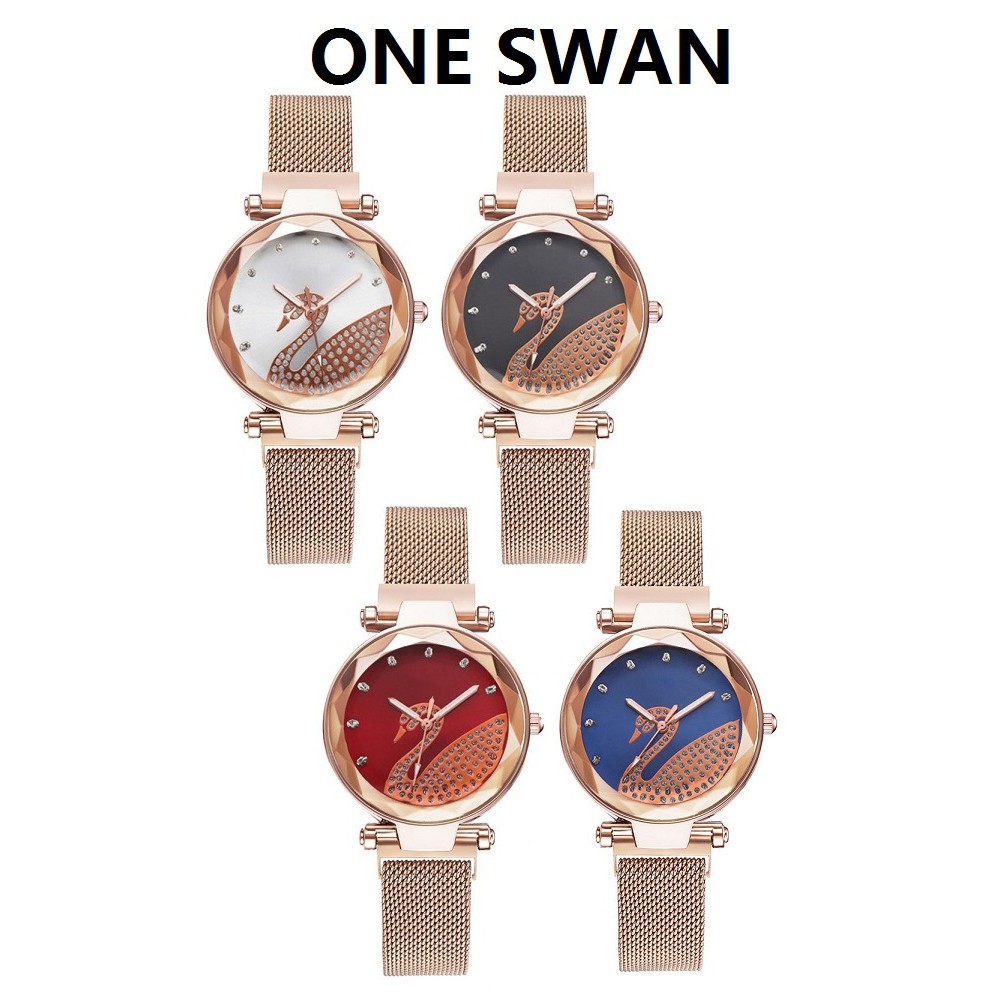 Jam Tangan Mewah Angsa SWAN A95 Magnet Mesh Korea Fashion Women's Wrist Watches