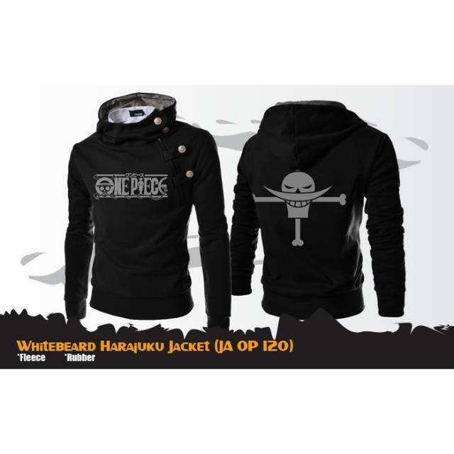 Jaket Anime Whitebeard Harajuku Black Best Seller