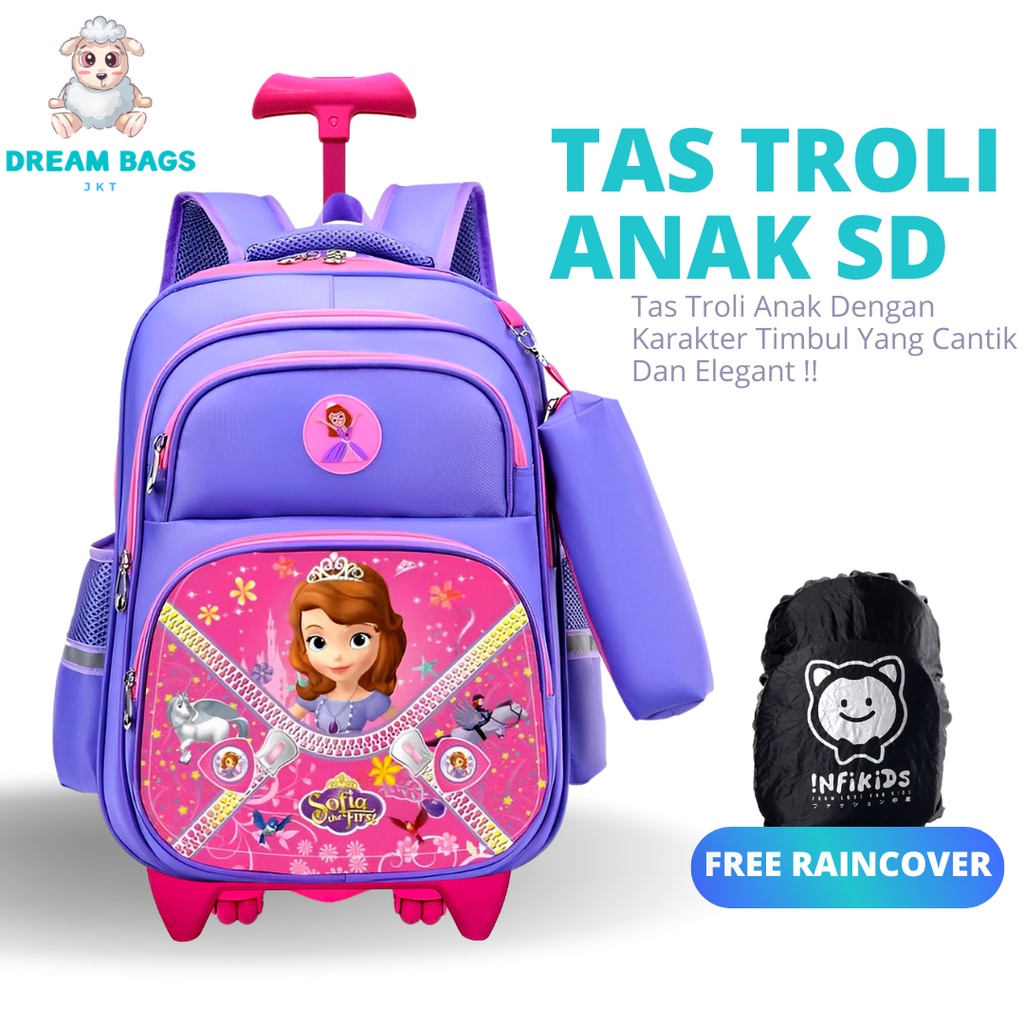 Tas Troli Anak Perempuan SD Import DB-638 Tas Koper Anak Perempuan