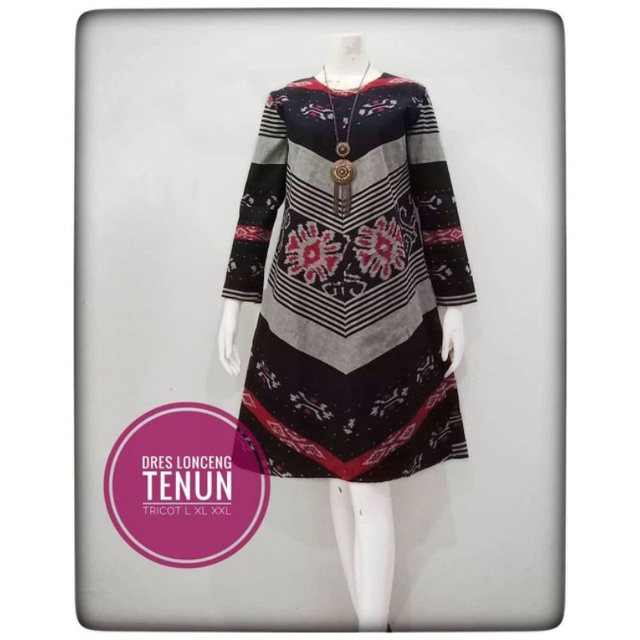 Dress serong tenun blangket etnik baju tenun jepara DTB136