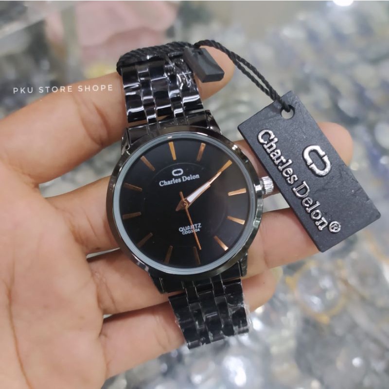 [COD] JAM TANGAN PRIA CHARLES DELON STAINLISS BLACK ROSGOLD TAHAN AIR_JAM TANGAN PRIA ANALOG TERLARIS_JAMNTANGAN PRIA BAYAR DI TEMPAT