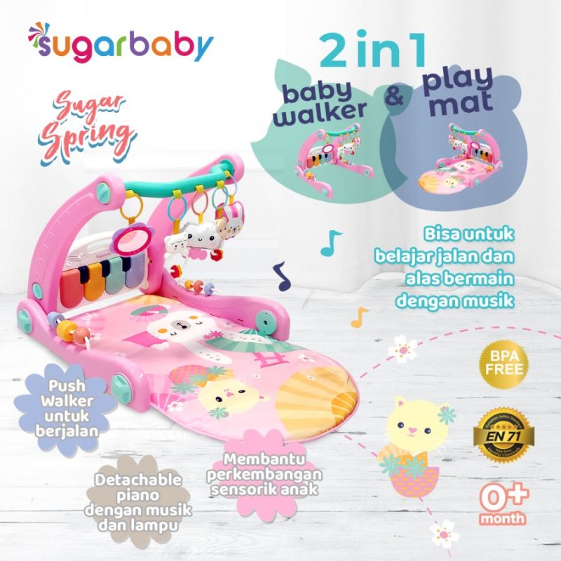 Sugarbaby 2in1 Baby Walker&amp; Playmat/Push Walker/Alat Bantu Jalan Sugarbaby 2in1 Baby Walker&amp; Playmat/Push Walker/Alat Bantu Jalan Anak