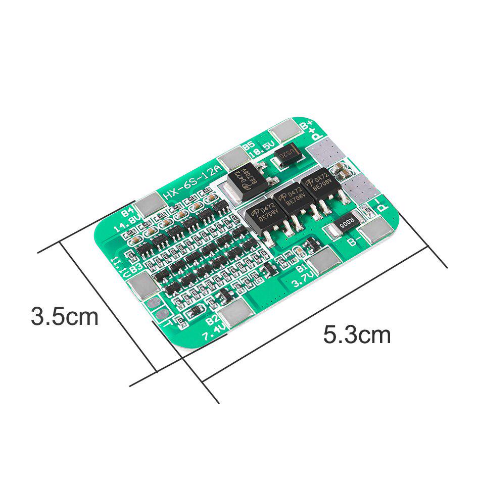 BMS 6S 24V 15A Papan PCB Pelindung Baterai Lithium 18650