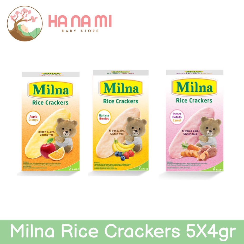 Milna Rice Crackers 5x4gr camilan bayi