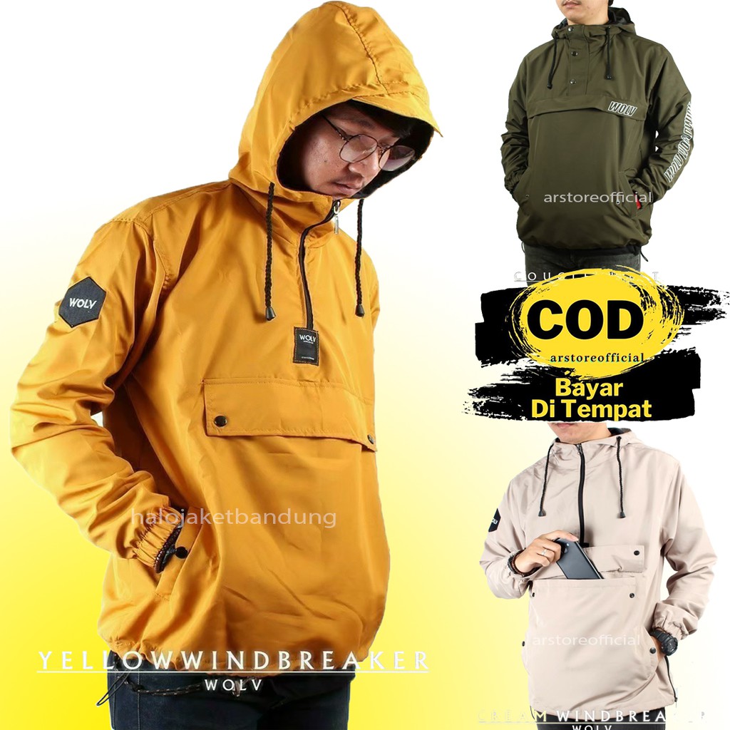 Jaket Pria Distro / Jaket Taslan Pria COUGLE BORDIR WOLV ORIGINAL / Jaket Waterproof Cougle Wolv