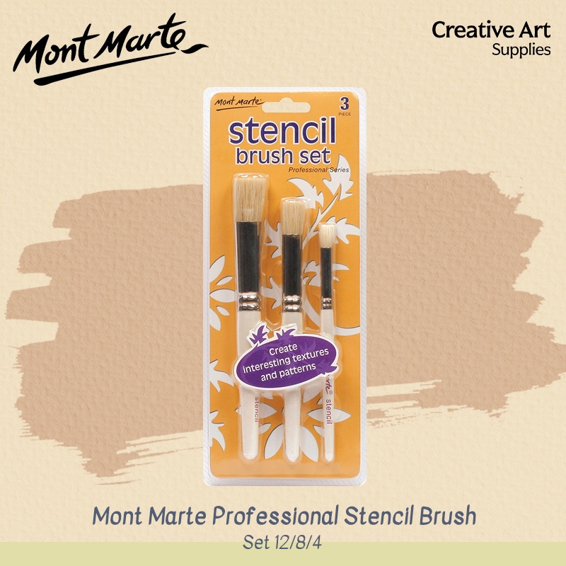 

Mont Marte Professional Stencil Brush Set 12/8/4