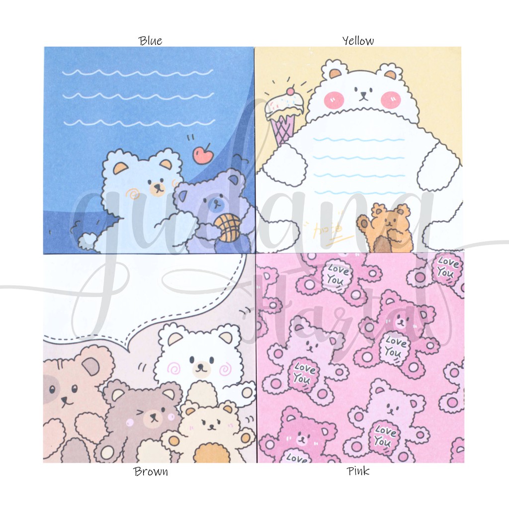 

Sticky Notes Fluufy Bear Love Beruang Memo Lucu Unik GC 301351