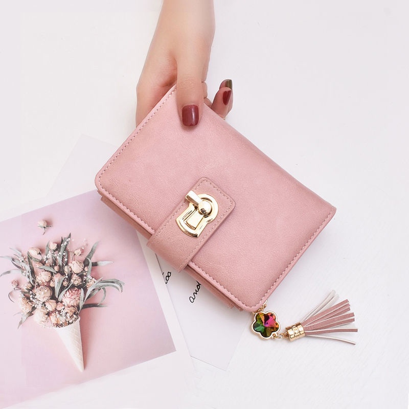 DOMPET LIPAT WANITA KECIL KULIT PINK MARTY WA418P3 IMPORT KOREA MINI SLOT KARTU UANG RESLETING KOIN PENDEK TIPIS REMAJA KEKINIAN BATAM BRANDED PREMIUM