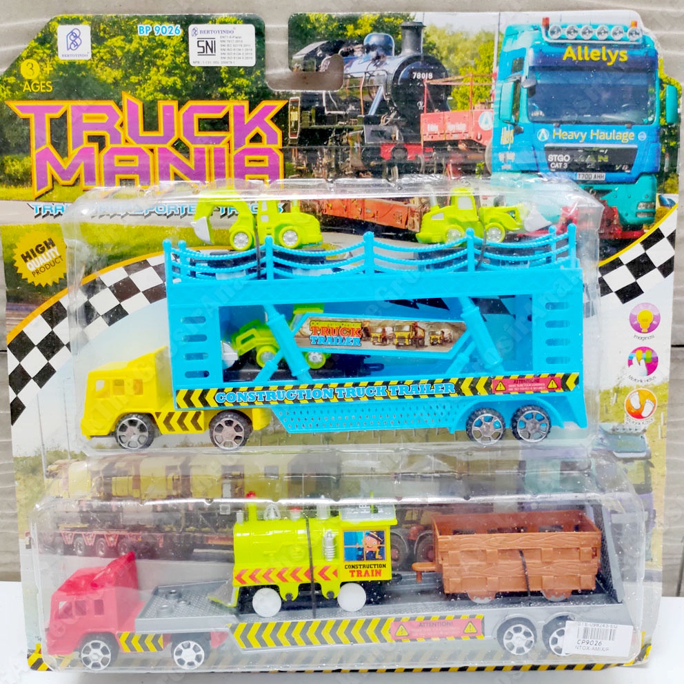 TRUCK MANIA TRAILER SET MAINAN TRUK PENGANGKUT KONSTRUKSI