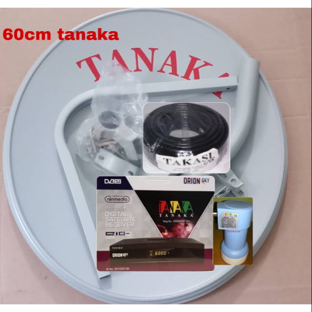 Parabola tanaka 60cm lengkap receiver tanaka orion sky full hd recomendasi