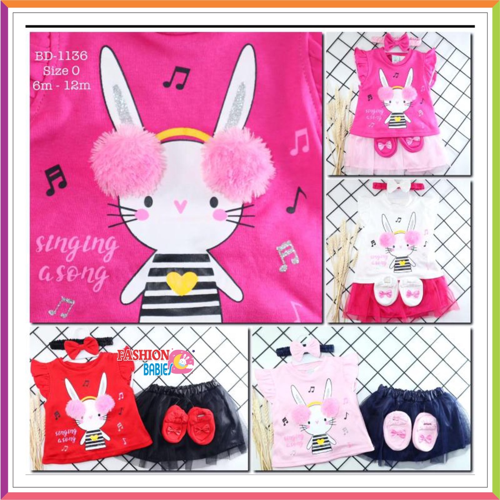 ❤ Baby Fashion ❤ 4in1 SET TUTU BAYI + BANDANA + SEPATU PEREMPUAN 3-12BLN / BABY GIRL TILE SET / KADO