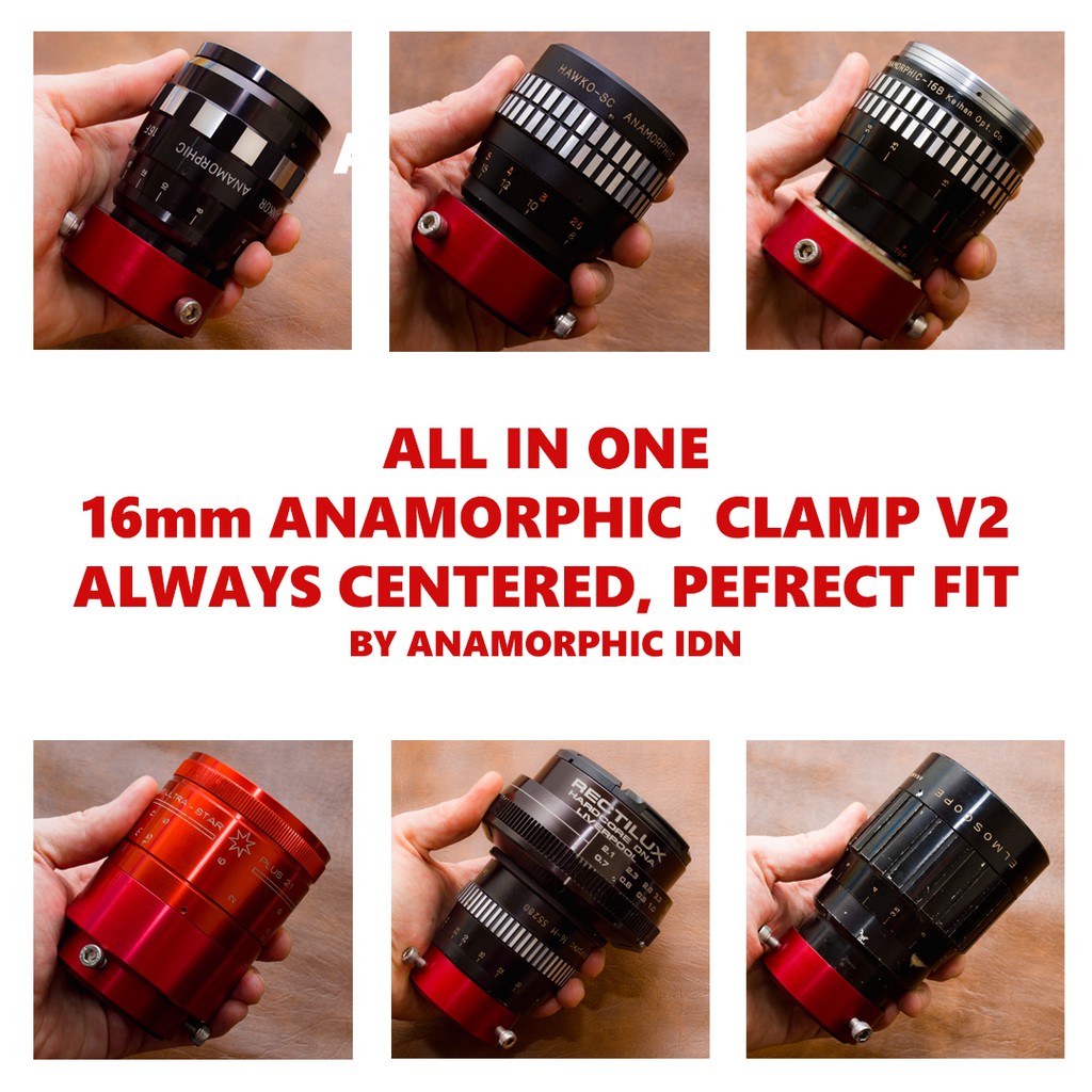 Clamp anamorphic all in ONE untuk 16mm Anamorphic lens. kowa sankor isco eiki proskar elmoscope