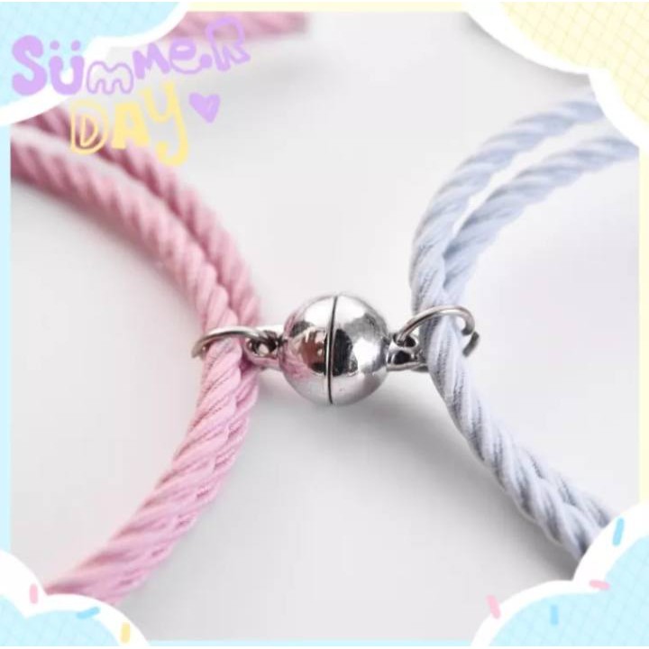 2 Pcs Sepasang Gelang Tali Karet Magnet Desain Astronot Kuromi Cinnamoroll Untuk Pria Dan Wanita Gelang Magnet/1 Pasang Gelang