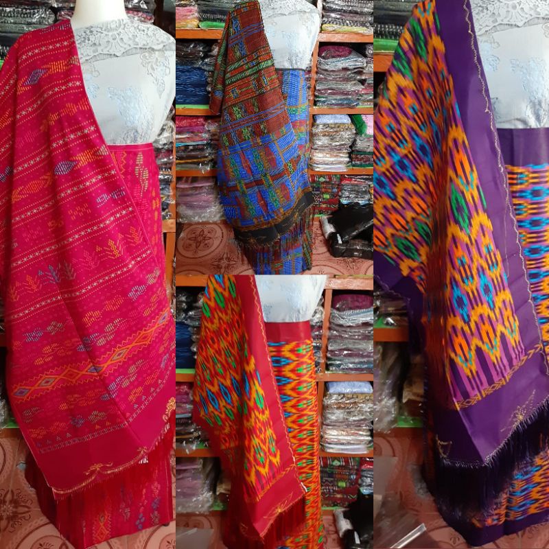 KUALITAS SUPER SETELAN SARUNG SELENDANG MOTIF SONGKET ULOS BATAK SARUNG KATUN MURAH
