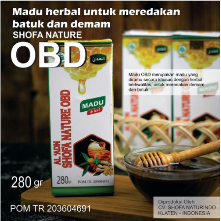 Madu Shofa Nature OBD 280 gr Membatu Meredakan Demam Flu Batuk Herbal Alami BPOM Resmi