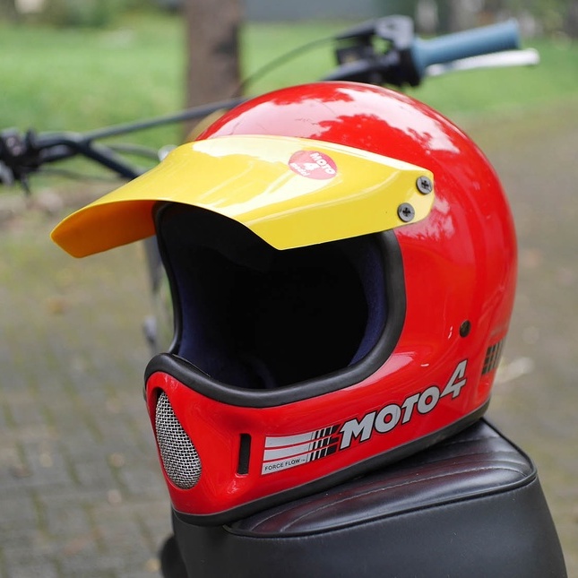 helm helmet BELL MOTO 4 vintage motocross trail original merah L