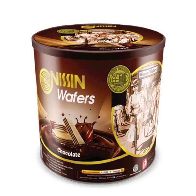 Nissin Wafer Chocolate 600gr/Kemasan Kaleng