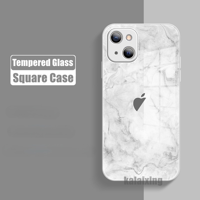 Marble Pattern Tempered Glass Case for iPhone 13 Pro Max 13Mini 12Pro 11 Xs Max XR X 12Mini 7Plus 8 Plus Cover