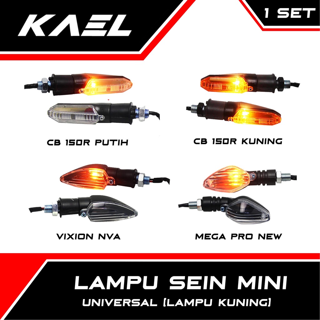 Lampu Sein Mini Universal CB 150R &amp; Vixion NVA-NVL-New &amp; Mega Pro New Mono-Verza &amp; Vario 150-125-160 LED &amp; ADV &amp; Aerox Motor Sen-Riting-Sign