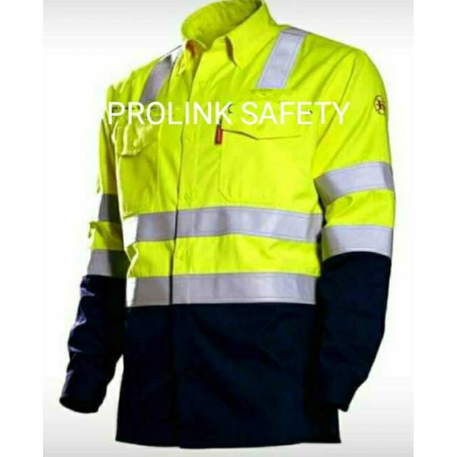 SERAGAM BAJU SAFETY PREMIUM STABILO KOMBINASI DONGKER KAIN DRILL SCOTLIGHT 5CM