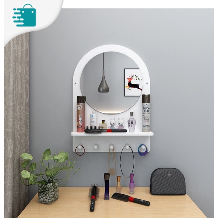 Rak Make Up Gantung Kaca Cermin Rak Dinding Tempel Kamar Mandi Makeup Murah Vintage Rak Kosmetik Gan