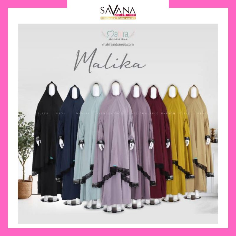 (READY STOCK) Gamis Set Syari Malika Series by Mahira Indonesia Bahan Madame Line Twill
