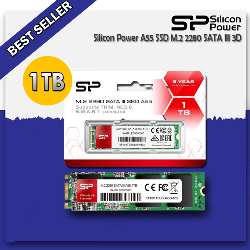 Silicon Power SSD M.2 SATA A55 Internal SSD 2280 - 1TB