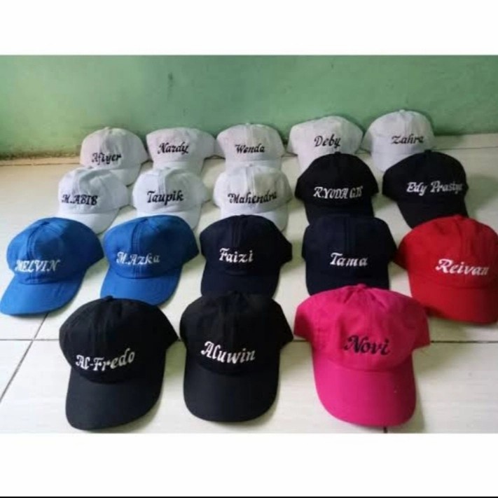 Topi Baseball Anak Warna Bordir Nama Suka suka Bahan Kanvas Rafel