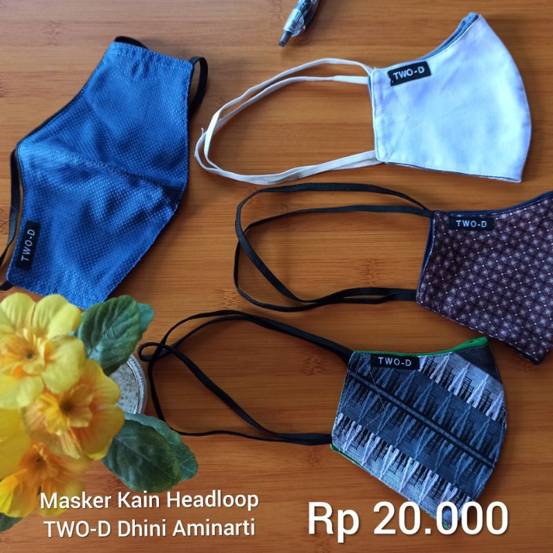 Masker Kain Headloop TWO-D Dhini Aminarti Original