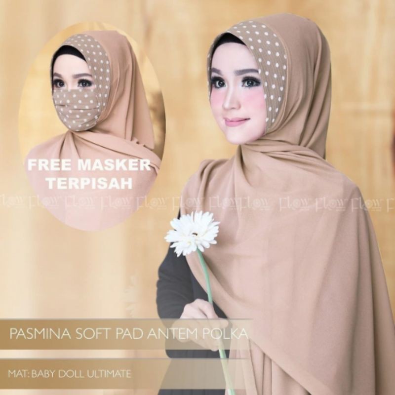 JILBAB PASHMINA CERUTY MOTIF POLKA SOFT PAD ANTEM POLKADOT