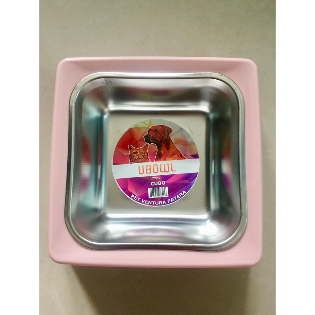 UBOWL Cubo Single Tempat Makan Minum Kucing Anjing Stainless Size S