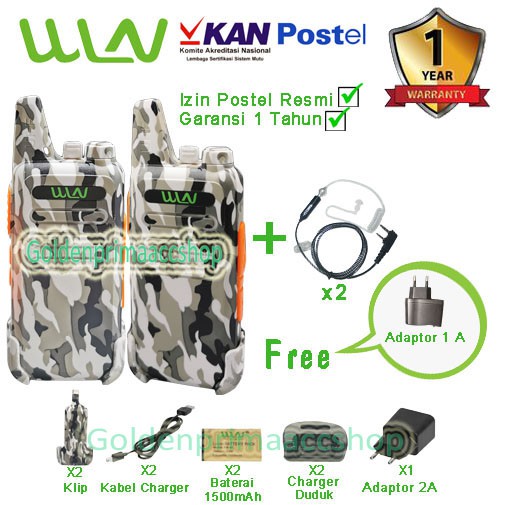 Paket FBI HT WLN Two Way Radio - Loreng Putih (isi2pcs)