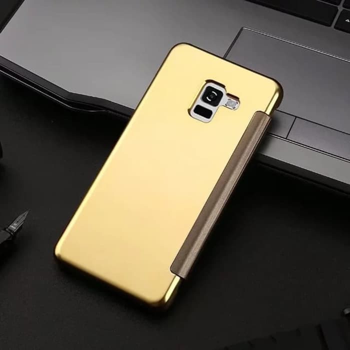 SAMSUNG GALAXY A8 2018/ A8 PLUS 2018 CASING FLIP MIRROR CASE AUTO LOCK