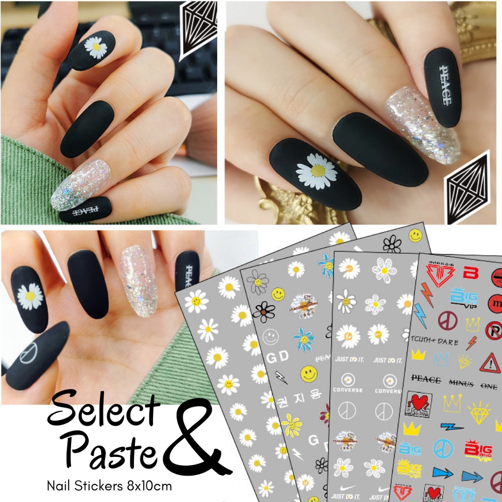 Stiker Motif 3D untuk Nail Art | Nail Sticker Select &amp; Paste GD Daisy