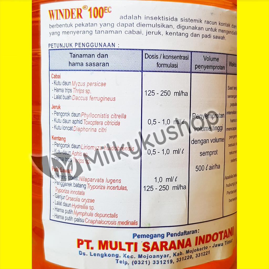 WINDER 100 EC 250 ML INSEKTISIDA ANTI KUTU PUTIH HAMA