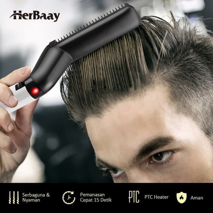 CATOK SISIR RAMBUT PRIA ELEKTRIK / PELURUS RAMBUT STYLER ELEKTRIK COMB