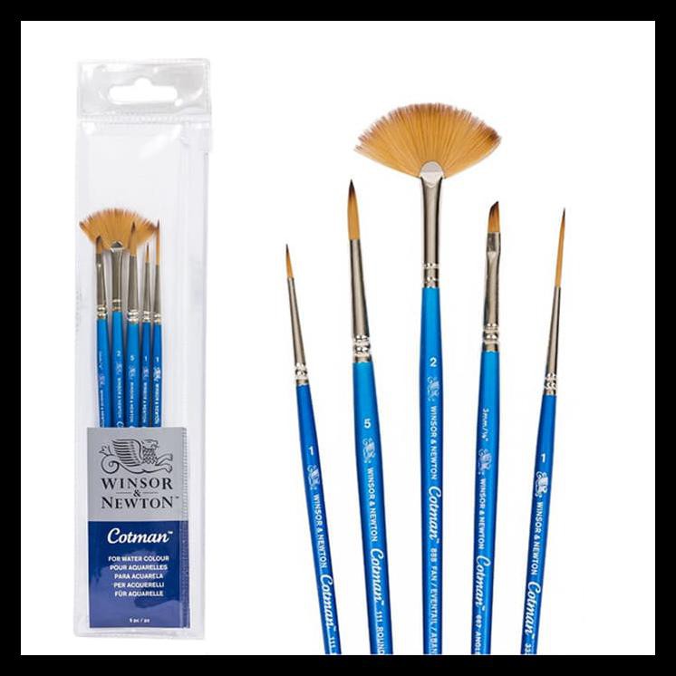 

PROMO WINSOR & NEWTON COTMAN SHORT HANDLE BRUSH 5 PCS SET PERALATAN MELUKIS MURAH MERIAH