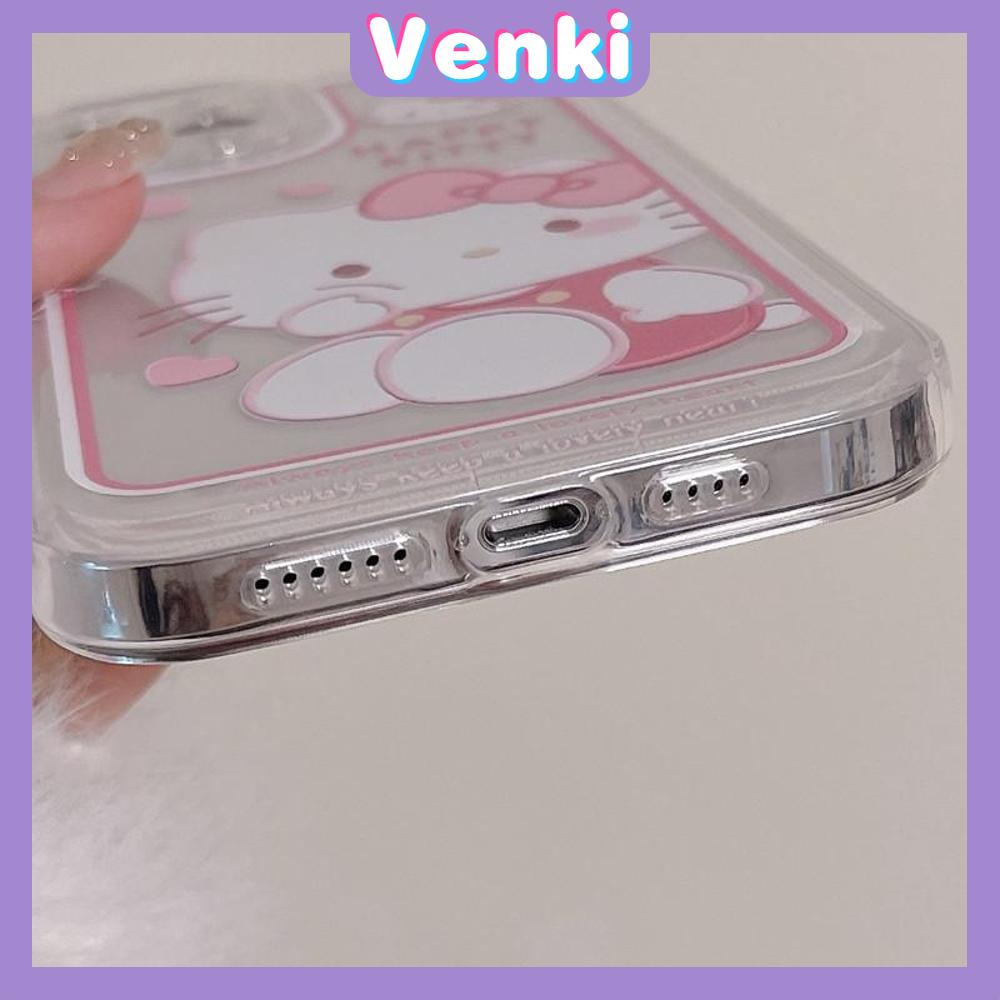 iPhone Case Clear Case Soft Thick TPU Shockproof Super Transparent Protection Camera Plating Button Pink Cartoon Cute For iPhone 13 Pro Max iPhone 12 Pro Max iPhone 11 iPhone 7Plus